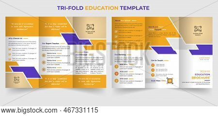 Modern Education Trifold Brochure Template Design In A4