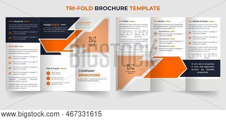 Creative Trifold Brochure Template With Business Agency Trifold Brochure Design