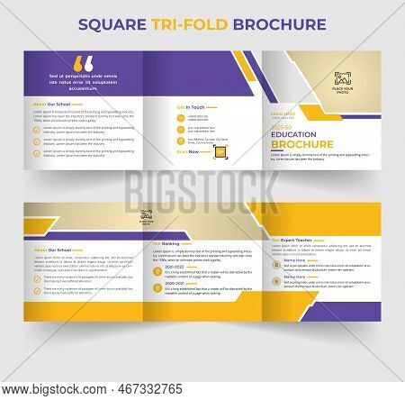 Corporate Modern Square Tri-fold Brochure Template Design