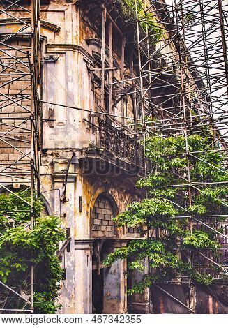 Havana, Cuba - July 06 2018 : As There Is No Money To Take Care Of These Colonial Era  Buildings The
