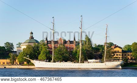 Stockholm, Sweden - June 26 2022: Af Chapman Sailing Vessel, A Full Rigged Steeled Ship Constructed 