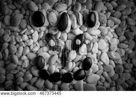 Stone Faces Small Black And White Stones With Sad Happy And Angry Faces