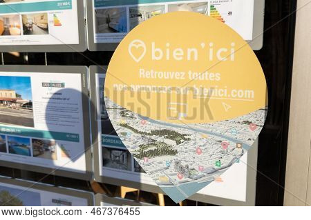 Bordeaux , Aquitaine  France - 11 02 2022 : Bien Ici Sign Brand And Text Logo Facade French Real Est