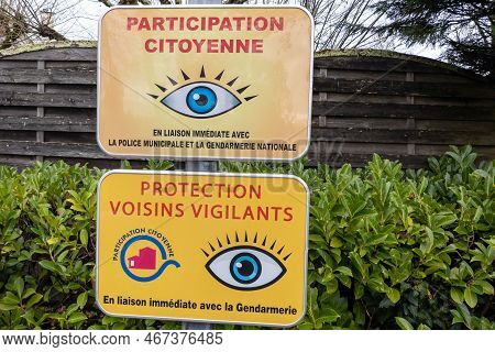 Bordeaux , Aquitaine France - 12 12 2022 : Protection Voisins Vigilants And Participation Citoyenne 