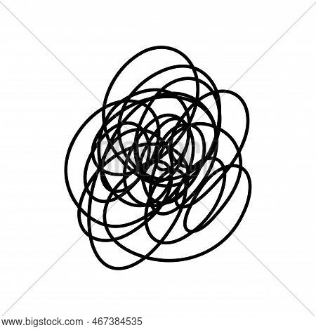 Complex Line. Complicated Way. Messy Ball Concept. Loading Idea Vector Process.