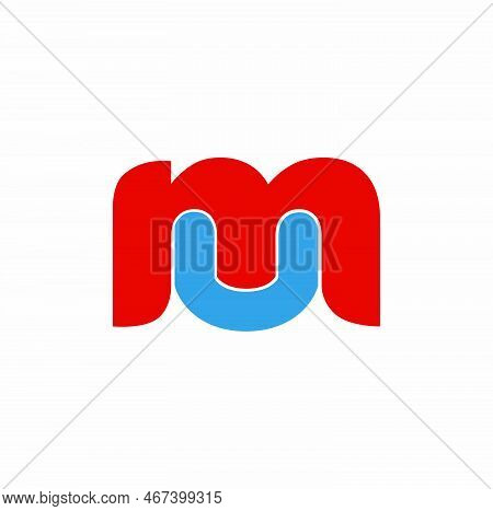 Mu Company Name Initial Letters Icon. Mu Icon.