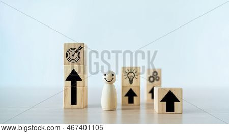 Businessperson Or Expertise Skill Development. Working, Learning And Strategy Planning Idea Improvem