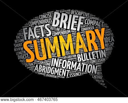 Summary Message Bubble Word Cloud Collage, Concept Background