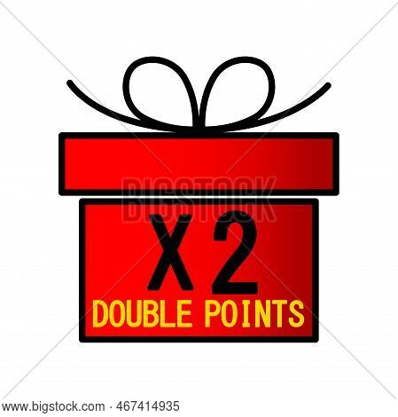 Red Gift Double Points. Marketing Concept. Vector Illustration. Stock Image.