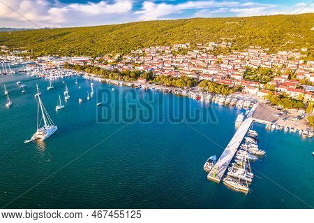 Punat. Town Of Punat Waterfront Aerial View, Island Of Krk, Kvarner Bay Of Croatia