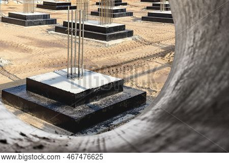 Monolithic Reinforced Concrete Foundations For The Construction Of A Residential Building. Grillage 
