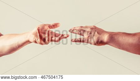Rescue, Helping Gesture Or Hands. Close Up Help Hand. Helping Hand Concept, Support. Friendly Handsh