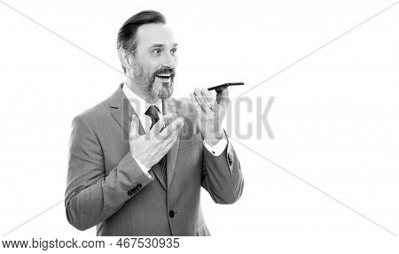Voice Contact. Telephone Connection. Senior Ceo Talk On Cellphone. Phone Call.