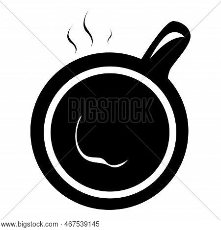 Silhouette Illustration Design For A Cup Of Coffee In Black Abstrack Colorfull Artwork
