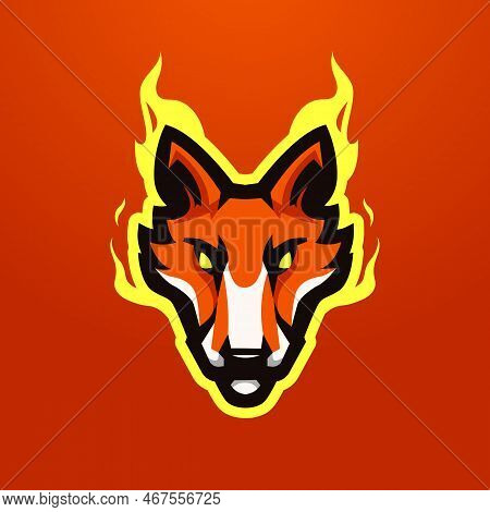 Fox Fire Esport Mascot Logo Design Illustration Vector For Sports And Gaming