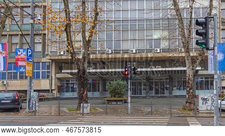 Belgrade, Serbia - November 20, 2022: University Of Belgrade Faculty Of Mechanical Engineering Build