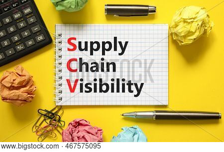 Scv Supply Chain Visibility Symbol. Concept Words Scv Supply Chain Visibility On White Note On A Bea