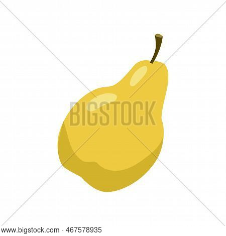 Pear With Vitamin C Vector Illustration. Cartoon Drawing Of Enriched Organic Antioxidant, Pear. Food
