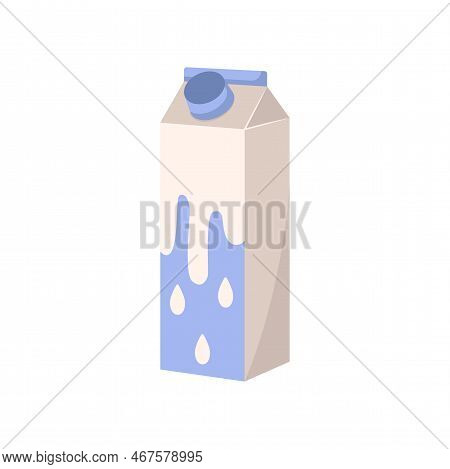 Milk In A Carton Enriched With Vitamin D Vector Illustration. Source Of Vitamin D, Milk Isolated On 