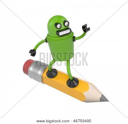 Robot on a pencil