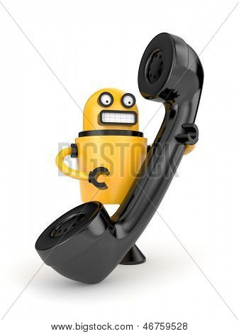 Robot s telefonem trubice