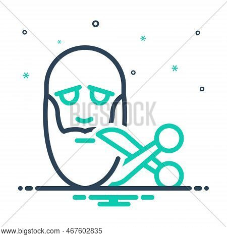 Mix Icon For Trim Hair Face Barber Styl Beard Mustache Shave Salon Gentleman