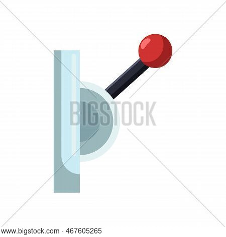 Mechanical Control Lever In Maximum Position Side View Vector Illustration. Element Of Mechanical Eq