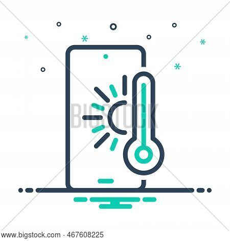 Mix Icon For Sunny Ray Bright Mobile Phone Light Button Temprature Weather Control