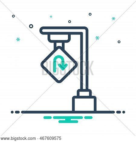 Mix Icon For Turn Change Direction U-turn Twist Bend Inflection Quirk Flexion Sign