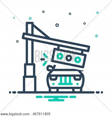 Mix Icon For Occur Stoppage Car Stand Accident Mishap Misfortune Mischance  Natural-disaster