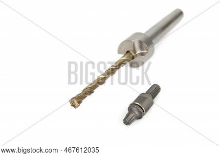 Concrete Drill For Polystyrene Insulation Mount On A White Background