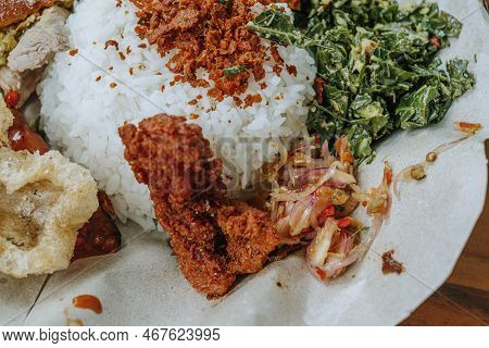 A Detail Shot Of A Crispy Fried Pork Skin Or Rambak In Indonesia With Narrow Depth-of-field