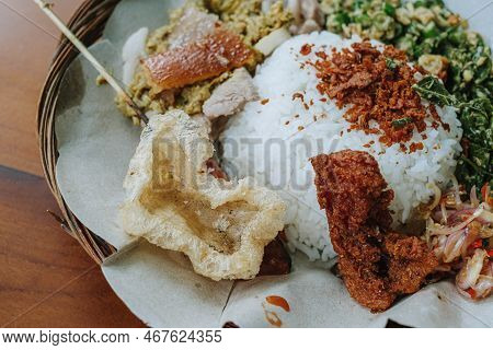 A Detail Shot Of A Pork Skin Cracker Or Rambak In Indonesia With Narrow Depth-of-field