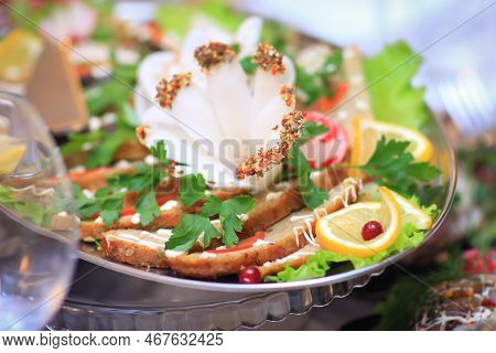 Cold Snacks On The Table In The Restaurant