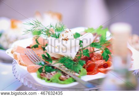 Cold Snacks On The Table In The Restaurant