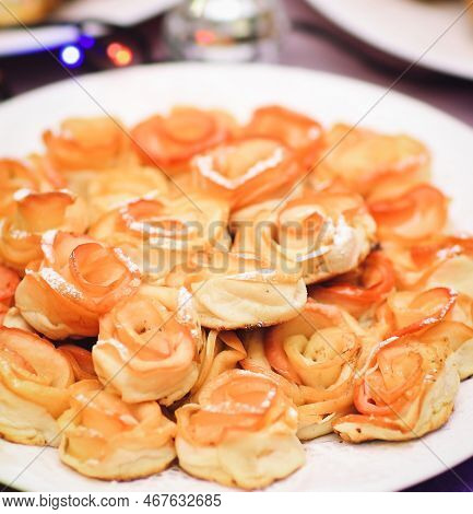 Close Up. Young Biessmann By Showing Ads. Isolated On