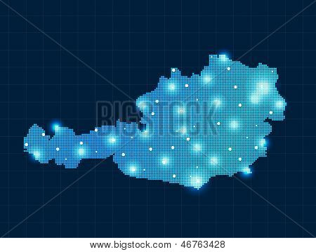 Pixel-Österreichkarte
