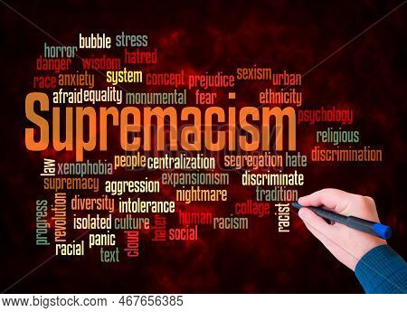 Word Cloud With Supremacism Concept Create With Text Only.