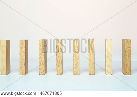Domino Stands In A Line. The Concept Of Stability Is Unstable. Copispace