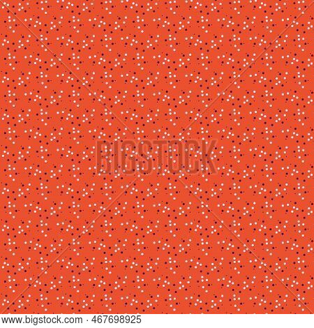 A Bright Abstract Geometric Pattern Of Small White And Dark Purple Dots Lay Modestly On An Orange Co