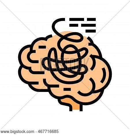 Rhink Brain Human Color Icon Vector. Rhink Brain Human Sign. Isolated Symbol Illustration