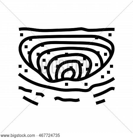 Open Pit Mining Copper Production Line Icon Vector. Open Pit Mining Copper Production Sign. Isolated