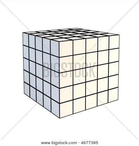 Faceted White 3D Cube