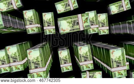Sri Lanka 1000 Rupee Money Banknotes Pack 3D Illustration