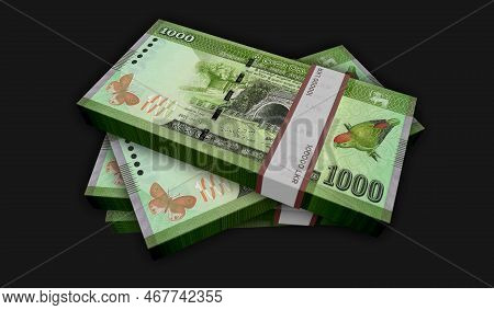 Sri Lanka Rupee Money Banknotes Pack 3D Illustration