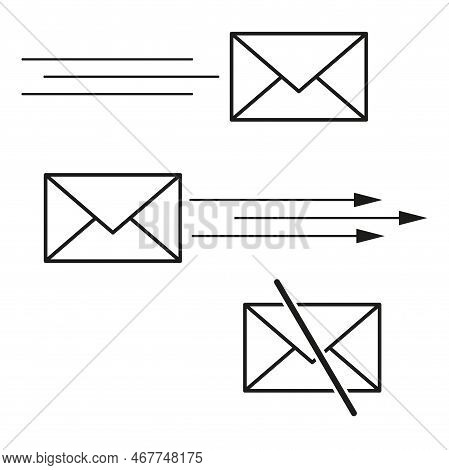 Envelopes Messages Arrows. Information Sign Business Concept. Vector Illustration. Stock Image.