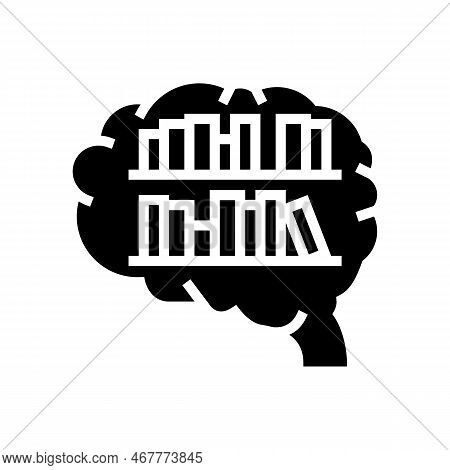Knowladge Brain Human Glyph Icon Vector. Knowladge Brain Human Sign. Isolated Symbol Illustration