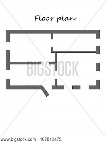 Set Of Groundfloor Blueprints. 2d Floor Plan. Floorplan.