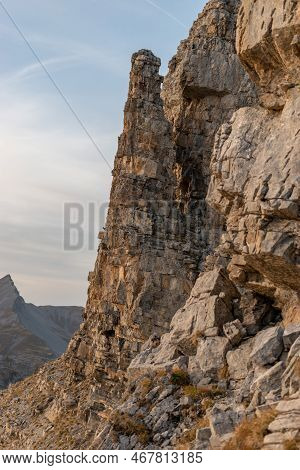 Klausenpass, Uri, Switzerland, October 29, 2022 Beautiful Alpine Landscape Seen From The Balmer Grae