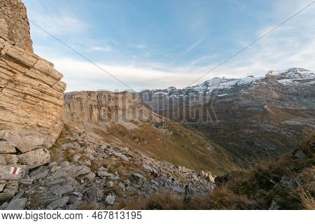 Klausenpass, Uri, Switzerland, October 29, 2022 Beautiful Alpine Landscape Seen From The Balmer Grae